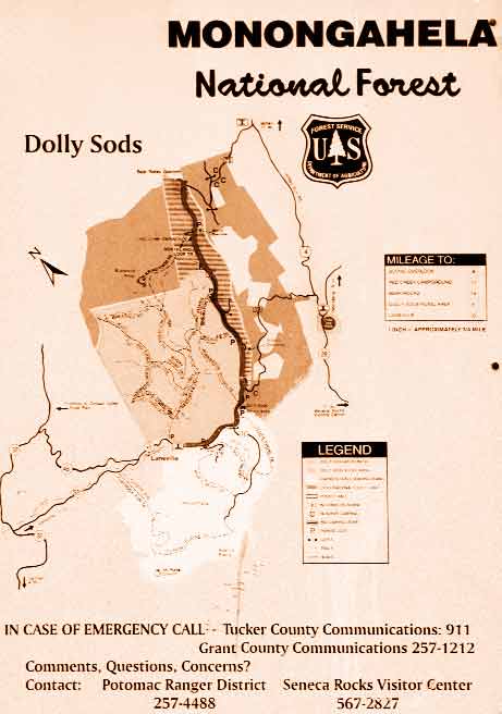 Picture of the Dolly Sods Map Sign.
